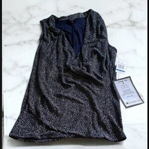 MSK brand dark blue silver glitter shirt